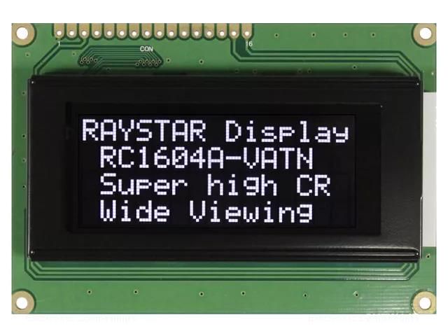 Display: LCD; alphanumeric; VA Negative; 16x4; 87x60x13.6mm; LED RAYSTAR OPTRONICS RC1604A-LLH-JWV