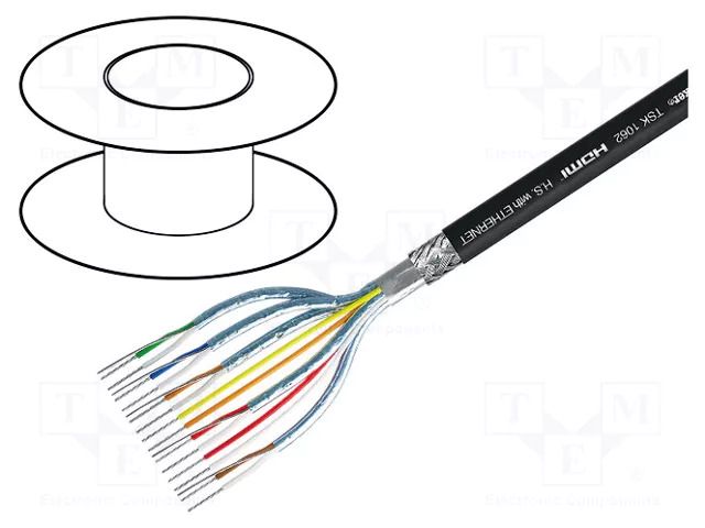 Wire: AV; HDMI; 100m; tinned,OFC; black; 15; stranded; PVC; 30VAC; 5 TASKER TAS-TSK1060S