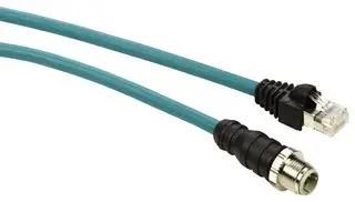 SENSOR CORD, 4P M12 PLUG- RJ45 PLUG, 10M TCSECL1M3M10S2