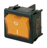 ROCKER SWITCH, DPST, 10A, 250VAC, ORANGE 01805.7104-03
