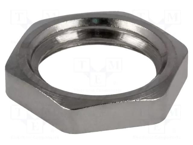 Nut; M12; brass; nickel; 15mm; Pitch: 1.5 HELUKABEL HELU-90175