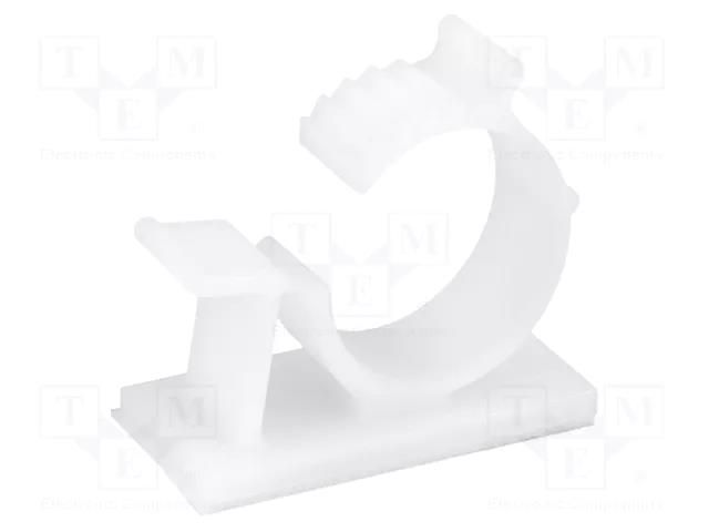 Self-adhesive cable holder; 11.9÷14.3mm; polyamide; natural FIX&FASTEN FIX-AWC-2A