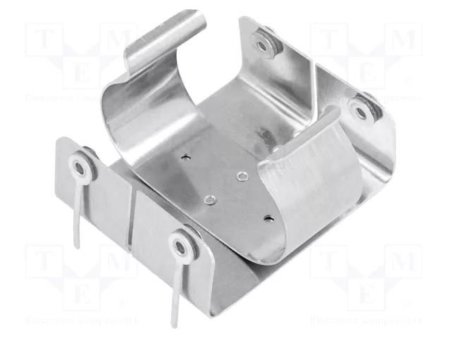 Holder; D,R20; Batt.no: 2; PCB,screw; aluminium KEYSTONE KEYS2227