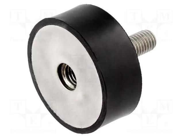 Vibration damper; M10; Ø: 50mm; rubber; L: 20mm; Thread len: 28mm ELESA+GANTER DVA2-50-20-SST-M10