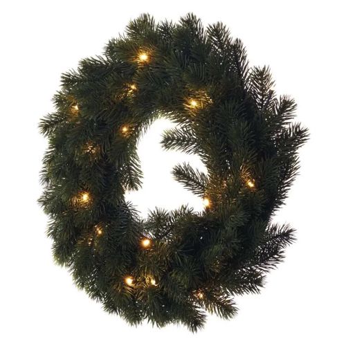 LED Christmas wreath, 40 cm, 2x AA, indoor, warm white, timer, EMOS DCTW05 8592920093573
