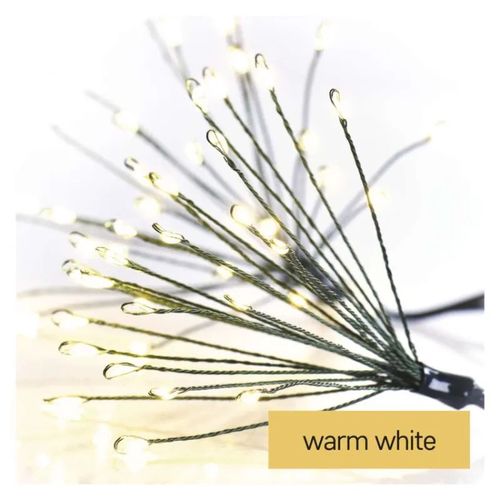 LED light chain – glowing clusters, nano, 8 m, indoor, warm white, timer, EMOS D3AW11 8592920099728