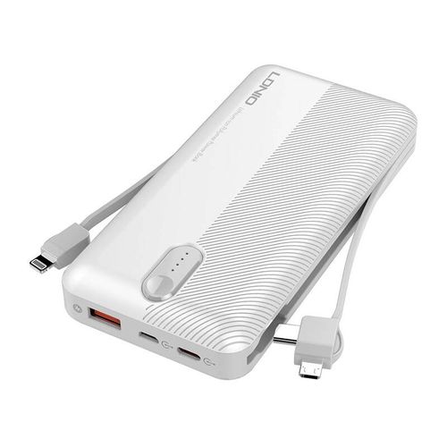 Powerbank LDNIO PL1013, 10000mAh + 3in1 cable (white), LDNIO PL1013
