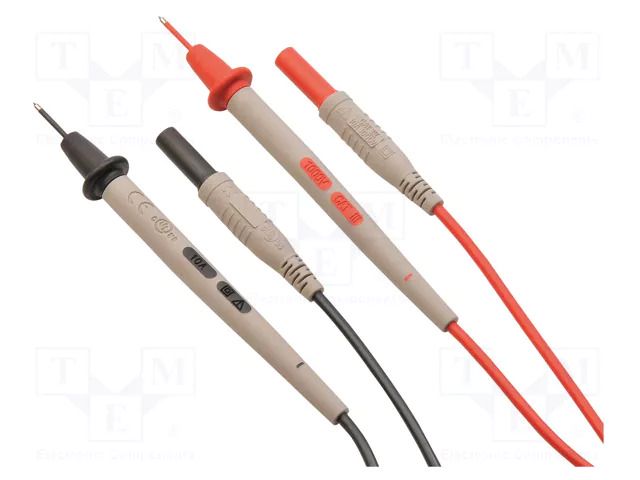 Test leads; Inom: 10A; Len: 1m; probe tip,banana plug 4mm AXIOMET AX-TLS-002B