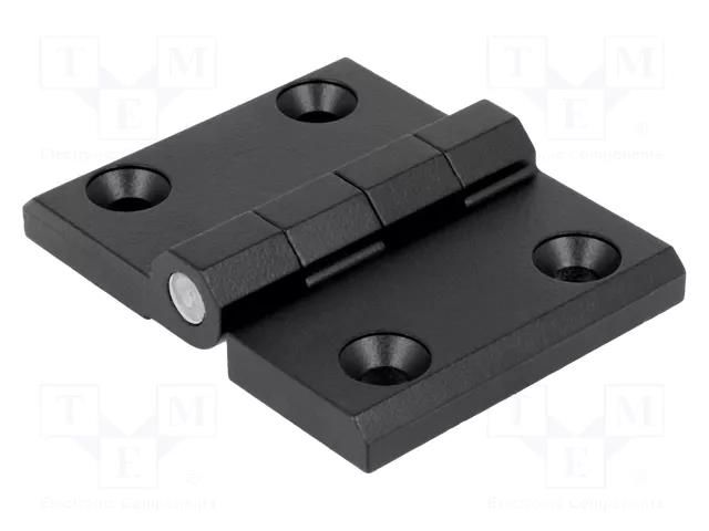Hinge; Width: 76mm; zinc and aluminium alloy; black; H: 60mm RST ROZTOCZE 3.ZN66.002BK