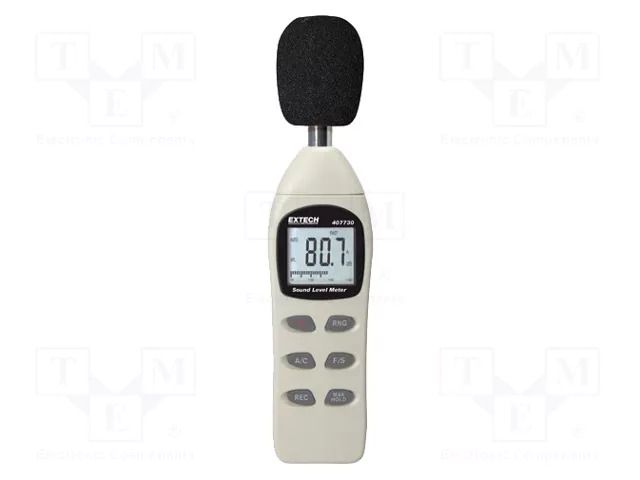 Meter: sound level; LCD; (2000); Sound level: 40÷130dB; 0.3÷8kHz EXTECH EX407730