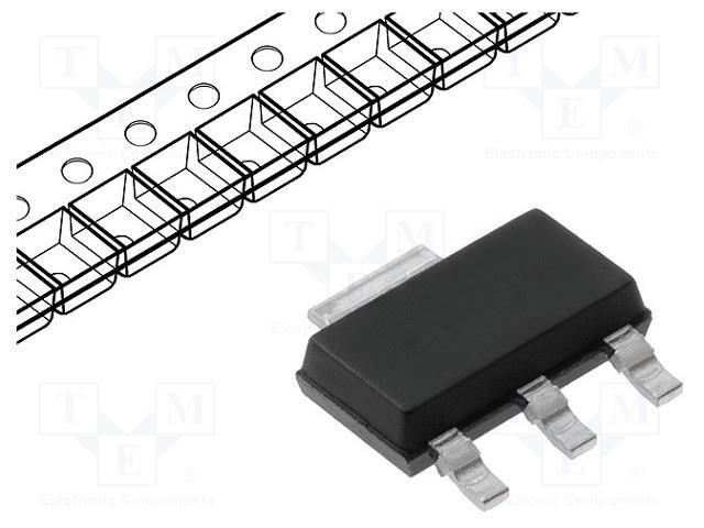 Transistor: N-MOSFET; unipolar; 600V; 189mA; 3.3W; SOT223; ESD STMicroelectronics STN1NK60Z
