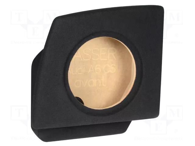 Car loudspeaker enclosure; MDF; black; 250mm; Grooving: 272mm BASSER OBGL.AUDI.09