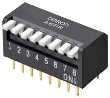 DIP SWITCH, 2POS, SPST, PIANO KEY, TH A6FR-2104