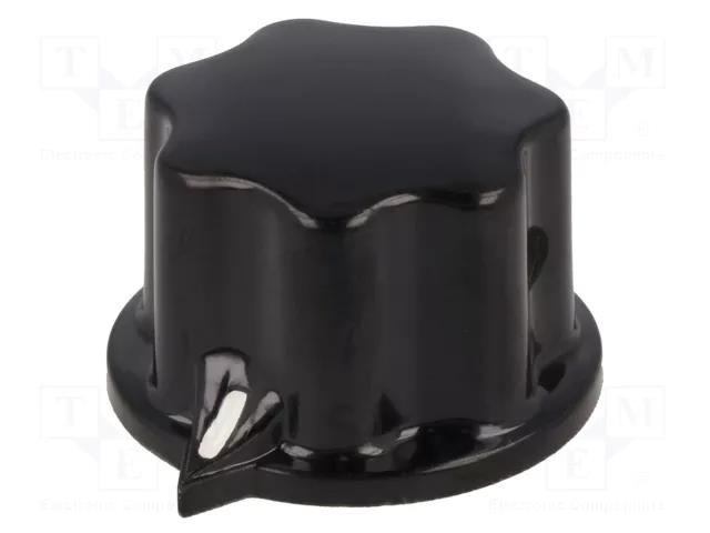 Knob; with pointer; thermoplastic; Øshaft: 6mm; Ø31x20mm; black OKW A1321060