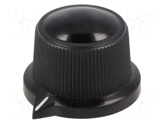 Knob; with pointer; thermoplastic; Øshaft: 6mm; Ø29x20.1mm; black OKW A1319560