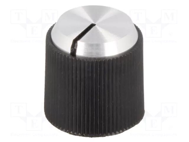 Knob; with pointer; aluminium,thermoplastic; Øshaft: 4mm; black OKW A1314240