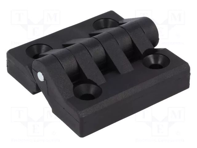 Hinge; Width: 65.2mm; polyamide; black; H: 64mm; Holes no: 4 RST ROZTOCZE 3.545.002