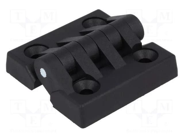 Hinge; Width: 50mm; polyamide; black; H: 50mm; Holes no: 4 RST ROZTOCZE 3.545.001