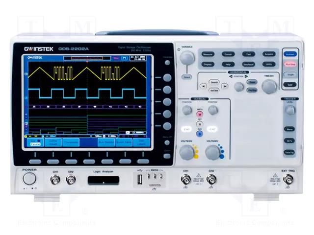 Oscilloscope: digital; DSO; Ch: 2; 100MHz; 2Mpts; LCD 8"; ≤3.5ns GW INSTEK GDS-2102A