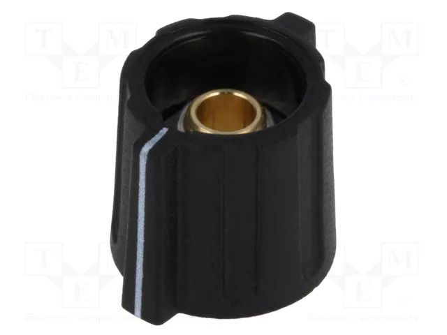 Knob; with pointer; ABS; Øshaft: 6mm; Ø16x15mm; black; Shaft: smooth OKW A2816060
