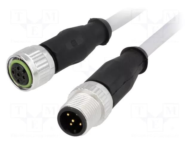 Cable: for sensors/automation; plug; PIN: 5; M12 male,M12 female HARTING 21348485585010