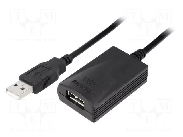 Repeater USB; USB 2.0; USB A socket,USB A plug; 5m; 480Mbps Goobay A-USB-EXTENDER.04