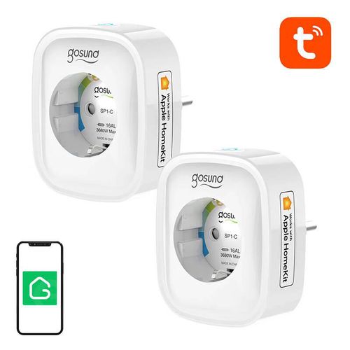 Smart socket WiFi Gosund SP1-H (2-pack)(HomeKit) 16A, Gosund SP1-H 2pc