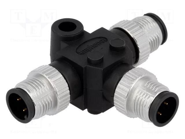 T adapter; M12 male x3; A code-DeviceNet / CANopen; PIN: 4; IP68 AMPHENOL LTW SS040404-MMM-TS001