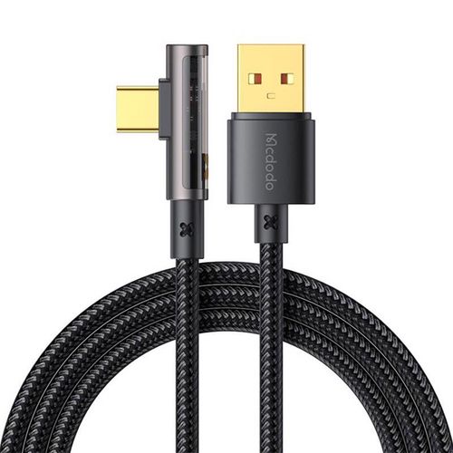 USB to USB-C Prism 90 degree cable Mcdodo CA-3380, 6A, 1.2m (black), Mcdodo CA-3380