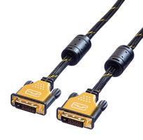 CABLE, DVI-D TO DVI-D PLUG, BLK/YEL, 10M 11.04.5518