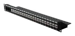 PATCH PANEL, RJ45, KEYSTONE, 24PORT, BLK 26.11.0357