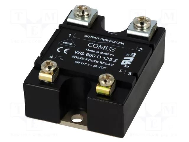 Relay: solid state; Ucntrl: 3÷32VDC; 125A; 24÷660VAC; WG660 COMUS WG660-D125Z