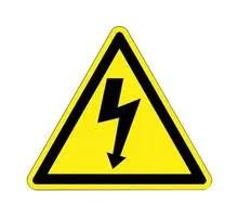 ELEC SAFETY SIGN, 50X40.9MM, BLK/YEL PESW-C-1Y