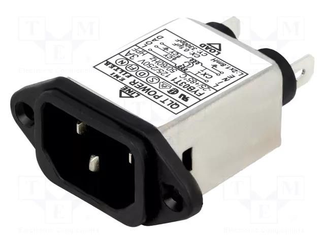 Connector: AC supply; socket; male; 3A; 250VAC; IEC 60320; C14 (E) YUNPEN ELECTRONIC FYB03T1