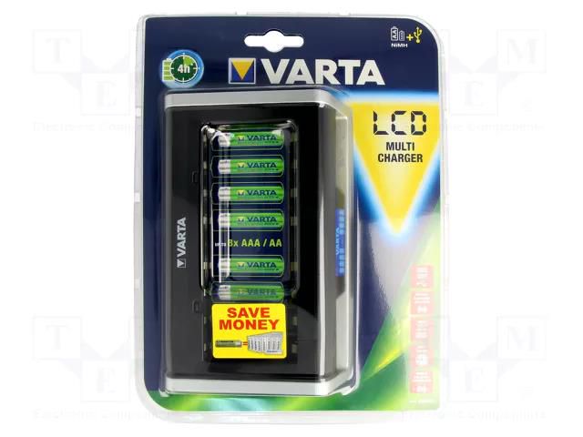 Charger: microprocessor-based; Ni-MH; Size: AA,AAA,R3,R6 VARTA LCD-MULTI-CHARGER