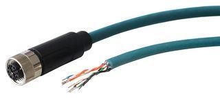 SENSOR CORD, 8P M12 RCPT-FREE END, 3M PXPTPU12FBF08XCL030PU