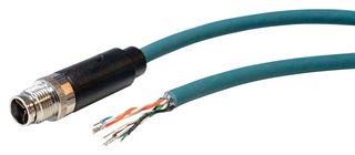 SENSOR CORD, 8P M12 PLUG-FREE END, 1M PXPTPU12FIM08XCL010PU