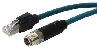 SENSOR CORD, 8P M12 PLUG-RJ45 PLUG, 1M PXPTPU12FIM08XRJ010PU