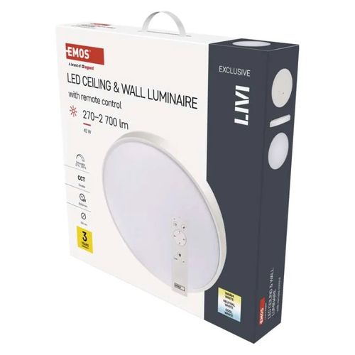 LED luminaire LIVI 50 cm, 45 W, warm-cold white, dimmable with remote control, EMOS ZM5163 8592920122921