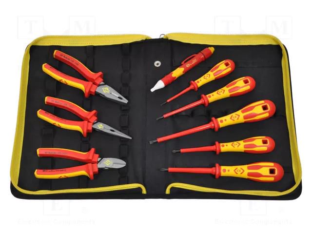 Kit: pliers and screwdrivers; 1kVAC; Red Line VDE; bag; 9pcs. C.K CK-5954