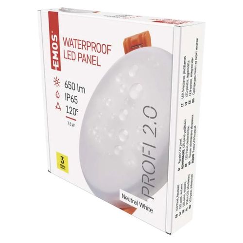 LED panel VIXXO 100mm, round, built-in, white, 7.5W neutral white, EMOS ZV1122 8592920067901