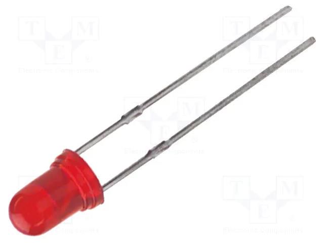 LED; 3mm; red; 18÷60mcd; 50°; Front: convex; 2÷2.5VDC; No.of term: 2 KINGBRIGHT ELECTRONIC L-132XIT