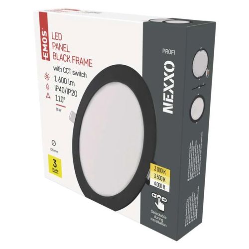 LED recessed luminaire NEXXO, round, black, 18W, with change CCT, EMOS ZD1343 8592920108710