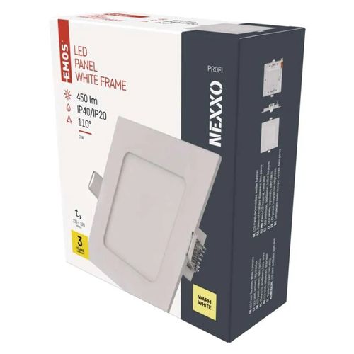 LED recessed luminaire NEXXO, square, white, 7W, warm white, EMOS ZD2124 8592920108741