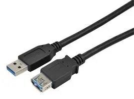 USB CORD, 2.0 TYPE A PLUG-RCPT, 6FT, BLK MC002724