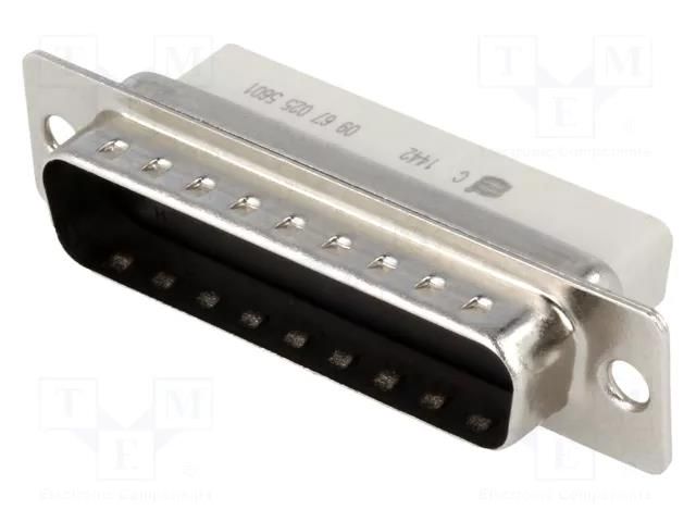 Connector: D-Sub; PIN: 25; plug; male; for cable; straight; crimped HARTING 09670255601