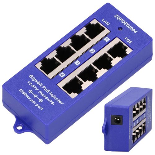 Extralink 4 Port | Gigabit PoE Injector | 4x 1000Mb/s RJ45, EXTRALINK EX.6358 5902560366358