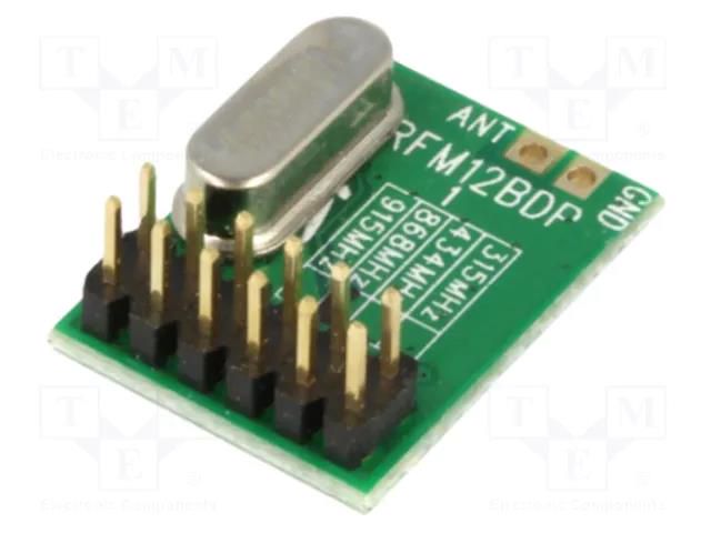 Module: RF; FM transceiver; FSK; 868MHz; SPI; -105dBm; 2.2÷3.8VDC HOPE MICROELECTRONICS RFM12B-868DP