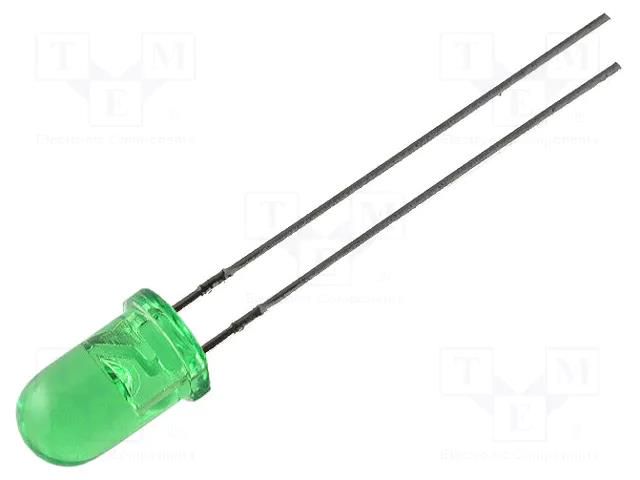 LED; green; 5mm; 8÷20mcd; 60°; Front: convex; No.of term: 2 KINGBRIGHT ELECTRONIC L-53GD-5V