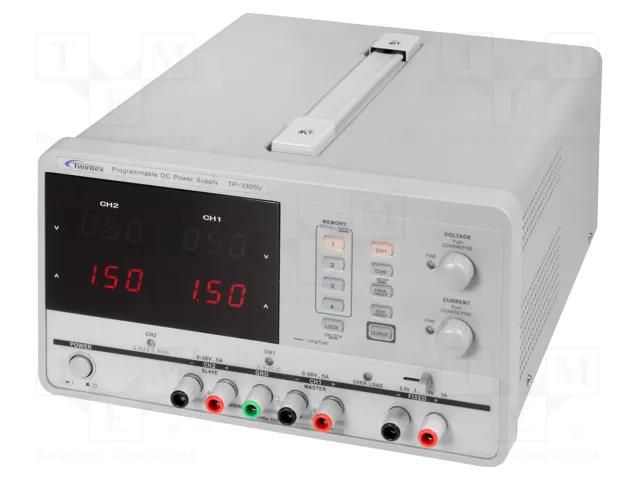 Power supply: programmable laboratory; Ch: 3; 0÷30VDC; 0÷5A; 0÷5A TWINTEX TP-3305U